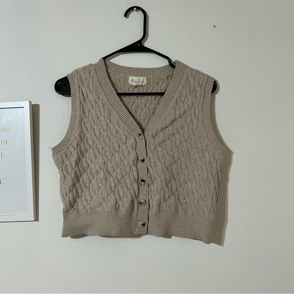 Marled crop top vest